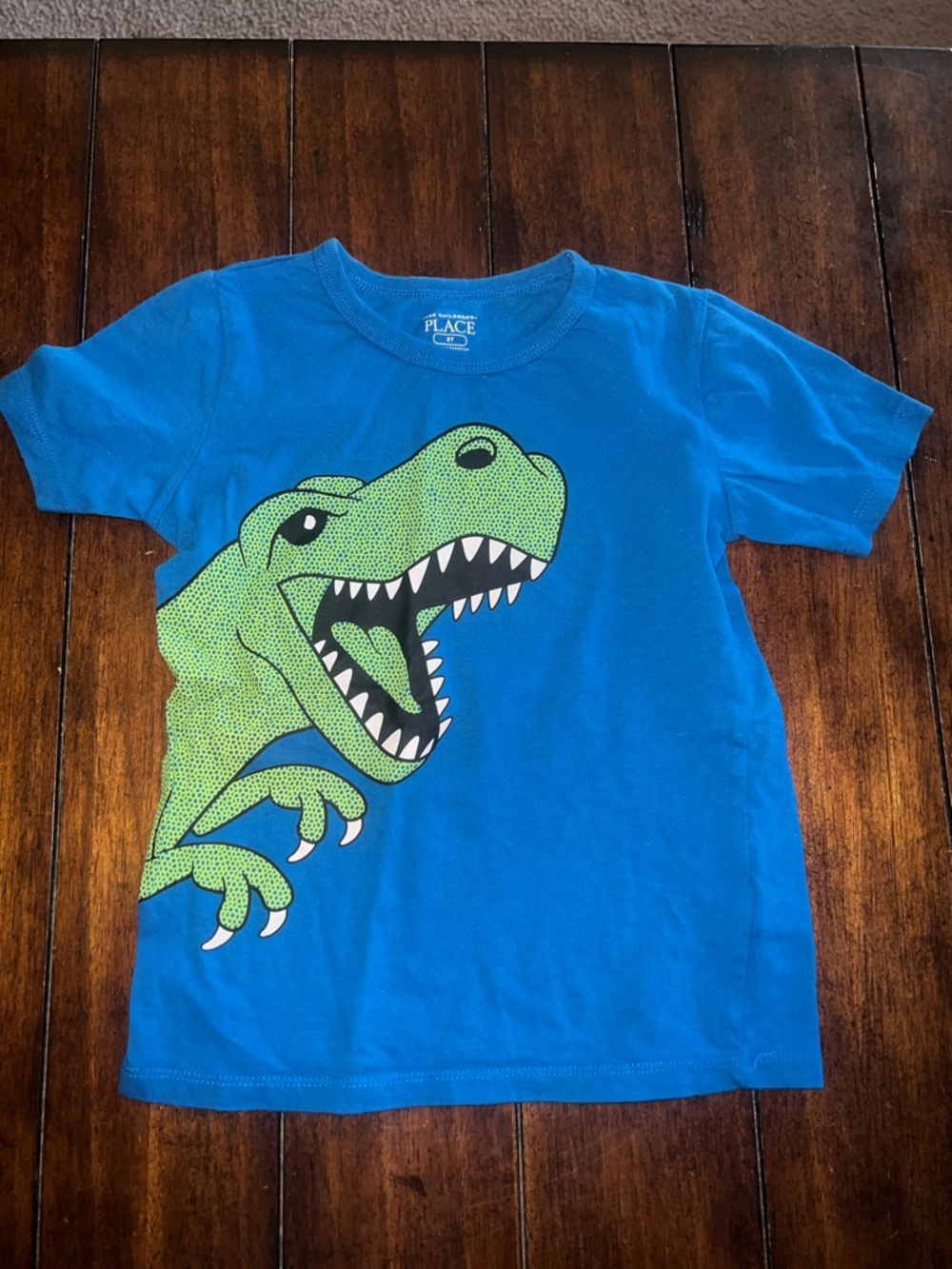 🎉🎉 5 for $20🎉🎉The Children's Place Bright Blue Tee with Green Dino Graphic